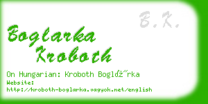 boglarka kroboth business card